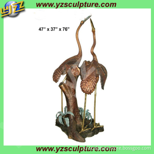 Garden a pair of cheap Bronze Crane Fountain